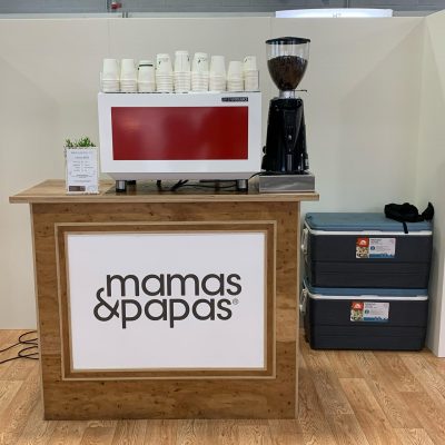mamas and papas coffee stand at harrogate convention centre