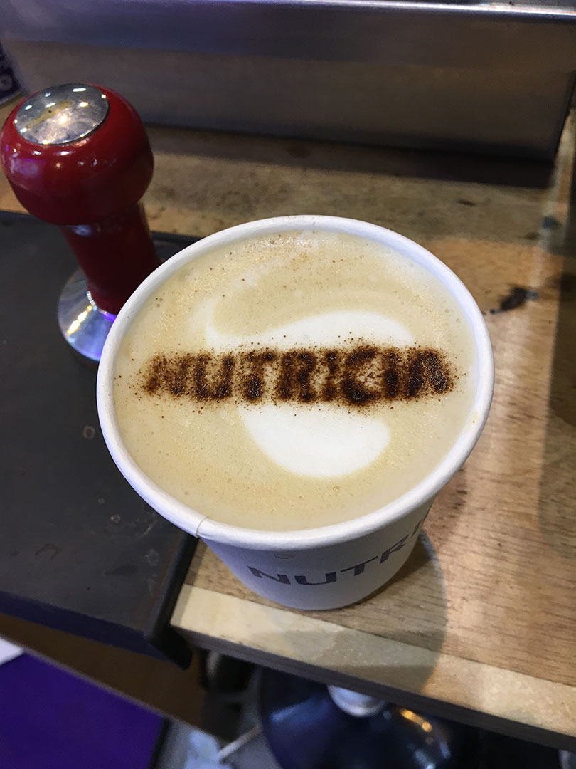 nutricia stencil for coffee at event