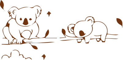 two coffee koala in a tree