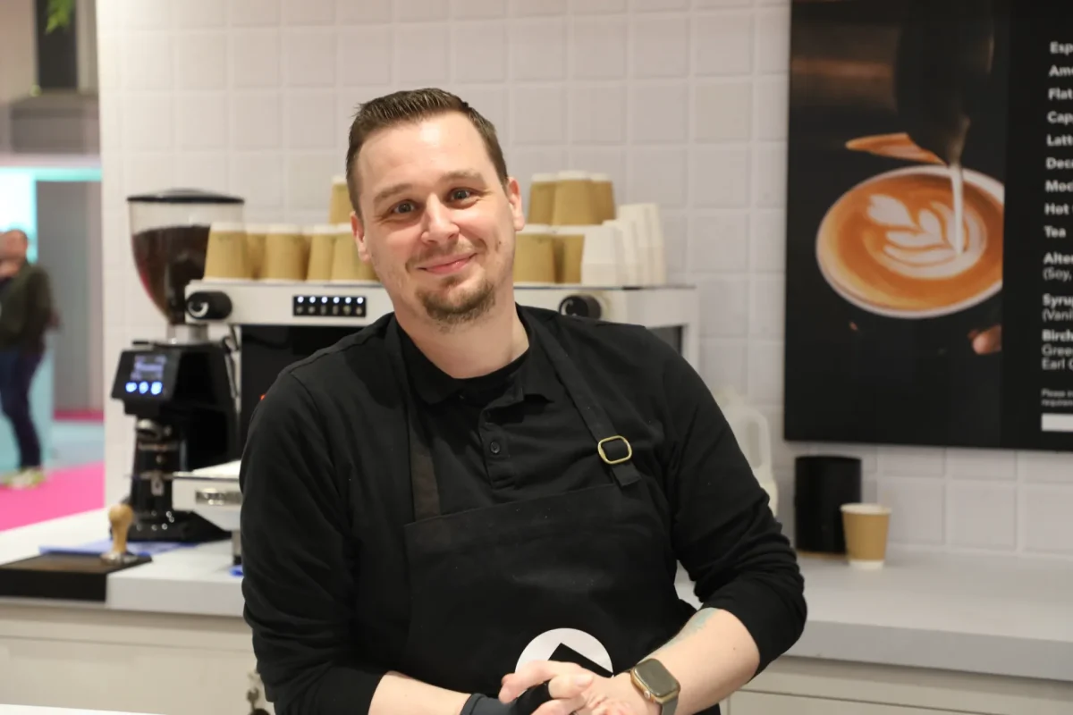 Chris the founder of KoalaKoffee the mobile coffee barista for exhibition events